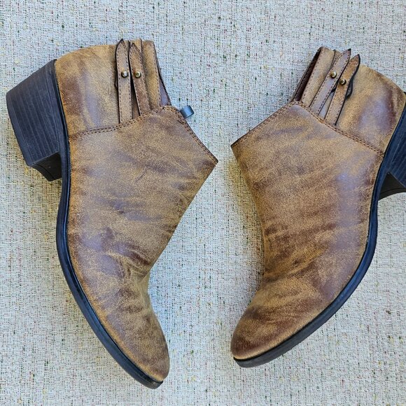 Xappeal Women's Booties Boots Brown Chunky Heeled Rugged Shooties 8 - Picture 11 of 16